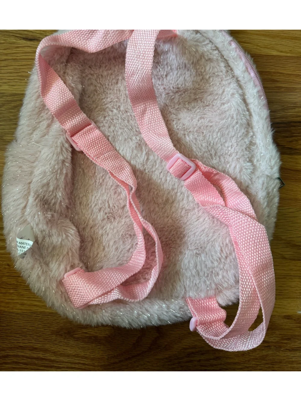 Toddler small backpack w zipper pic Pink Plush Animal Backpack with Bow